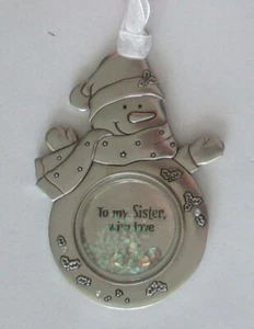 Y4 To my sister with love SPARKLE & SHINE SCHNEEMANN ORNAMENT ganz - Bild 1 von 4