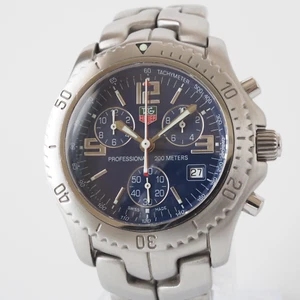 TAG HEUER Professional LINK CT1110 Quartz Chronograph Blue Dial Men's 43 mm - Picture 1 of 15