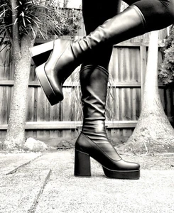 BETTS "Preach" Knee High Platform Boots - Size 10 - Picture 1 of 5