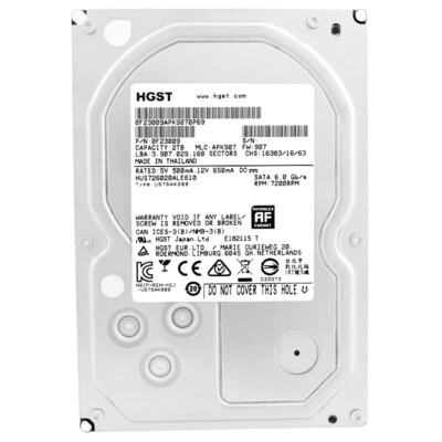 Festplatte HGST HUS726020ALE610 2TB 7200RPM SATA III 128MB 3.5'' Zoll - Bild 1 von 4