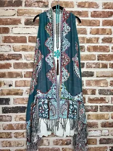 Patchwork Boho Hippie Floral Ethnic Handmade Kimono Tassel Cardigan Duster OS. - Picture 1 of 7
