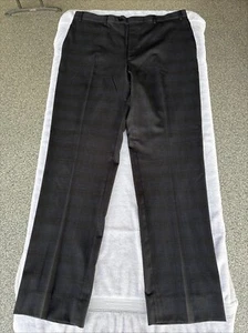 Kirkland Signature Mens Wool Flat Wool Dress Pants Slacks Black N Blue 38 x 34 - Picture 1 of 8
