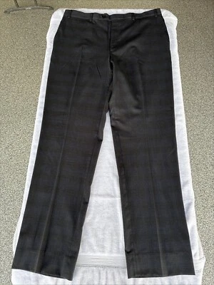 Pantalones de vestir Kirkland Signature para hombre de lana planos pantalones negros N azules 38 x 34 Foto 1 de 4