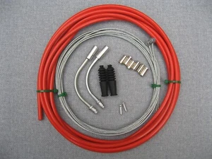 RED CABLES & V BRAKE PIPES/RUBBERS SET including Outer Cable for Mountain Bikes - Picture 1 of 1
