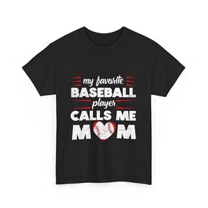 Baseball Mom Shirt, My Favorite Baseball Player Calls Me Mom Baseball Lovers Tee - Picture 1 of 8