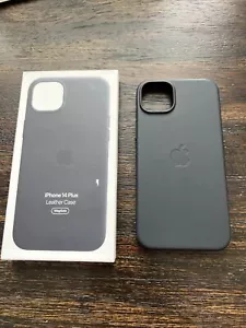 GENUINE Apple Leather Case For IPHONE 14 PLUS SMALL CAM. Midnight USED! - Picture 1 of 8