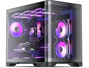 Micro ATX Dual Chamber PC Case - 180 Full View Tempered Glass, USB3.0, 360Mm Rad - Afbeelding 1 van 12