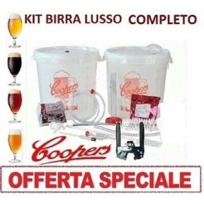 FERRARI GROUP KIT FERMENTAZIONE BIRRA LUSSO SENZA MALTO COOPERS CON 12 ACCESSORI COMPLETO.