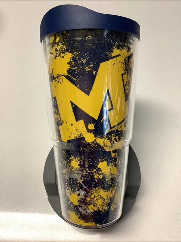 University of Michigan Wolverines 24oz Splatter Tervis Travel Cup NWT Cover