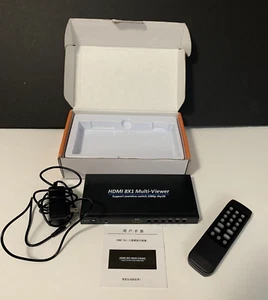 HDMI 8X1 Multi-viewer Seamless Switch 1080p 4kp30 +Power Adapter +Remote Control - Picture 1 of 17
