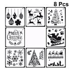 8pcs Reusable Christmas Stencils for DIY