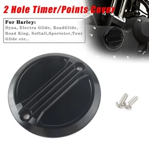 2Hole Black Air Flow Points Cover For Harley Softail XL883 Timing Ignition Timer - Bild 1 von 10