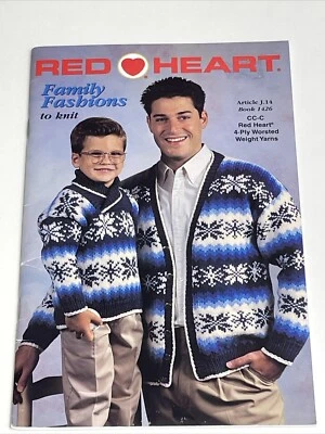 Red Heart Family Fashions Sweater Book 1426  Knitting Pattern - Image 1 of 4