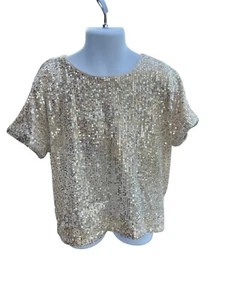 Art Class Girl’s Shiny Golden Pullover Short Sleeve Blouse Top M 8 - Picture 1 of 3