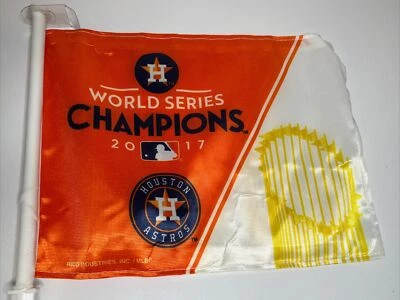 Houston Astros 2017 World Series Champion Car Flag Double Sided MLB White Pole - Image 1 of 4