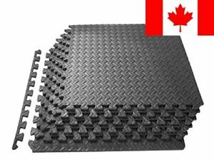 ProSource Puzzle Exercise Mat EVA Foam Interlocking Tiles, Grey