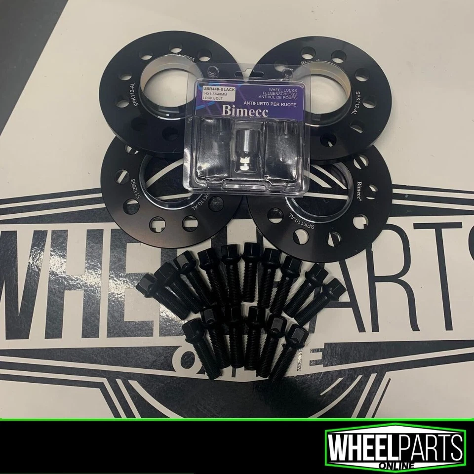 2x15mm 2x20mm Espaciadores de Ruedas Bimecc Negros, Pernos y Cerraduras MINI Cooper 14+ - Imagen 1 de 1