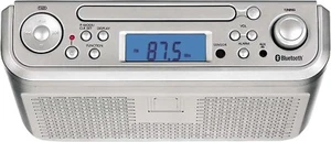 SKCR2713 Under Counter CD Player with Clock Radio and Bluetooth, Silver - Picture 1 of 4