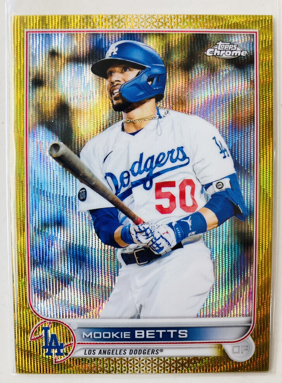 2022 Topps Chrome Mookie Betts Gold Wave Refractor #100 09/50