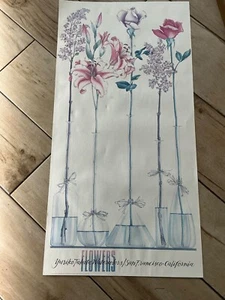 Yuriko Takata watercolour Lithograph Flowers 101 x 50 cm Poster Art c 1986 - Picture 1 of 8