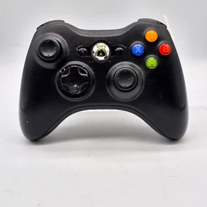 XBOX 360 WIRELESS CONTROLLER, BLACK, OEM ~ TESTED ~ WORKS! - Picture 1 of 3