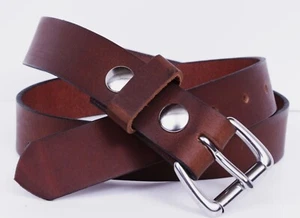 Men's Genuine Buffalo leather Belt Amish made USA Heavy Duty Work 1 1/4" Inches - Picture 1 of 15