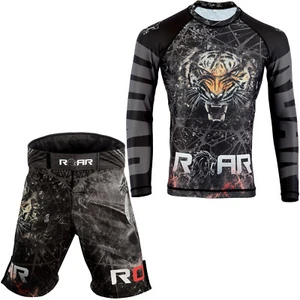 ROAR Men Dragon's Flight Short Long Sleeve Rash Guard MMA BJJ Jitsu Grappling - Picture 1 of 11
