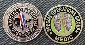 US Marshals Service SOG Medic TacticalBLACK OD version challenge coin - Picture 1 of 2