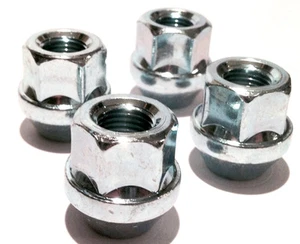 Lega Ruota Estremità Aperta Bulloni Dadi per Ford M12 X 1.5 19mm Hex Conici X 4 - Foto 1 di 2