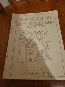 Vtg 1945 New Caledonia Restricted Telephone Directory 06/03/1945 - Foto 1 di 4