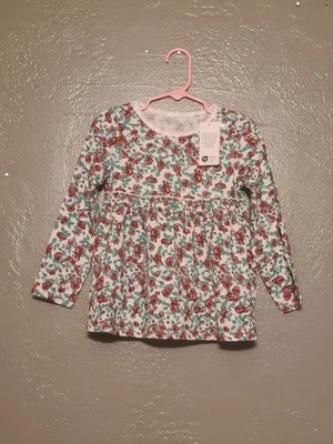 Top First Impressions Floral Manga Larga Niñas Nuevo con Etiquetas Talla 4T Túnica con Volantes Foto 1 de 4