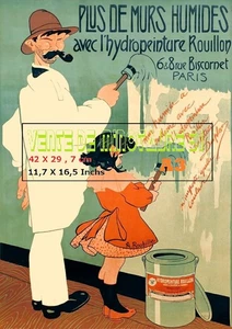 Hydropeinture Rouillon Plus de Murs Humides- Roubille -Poster A3 Plastifié - Picture 1 of 24