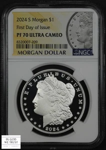 2024 S Ultra Cameo Proof Morgan Silver Dollar $1 FDOI NGC PF 70 UC - Picture 1 of 5