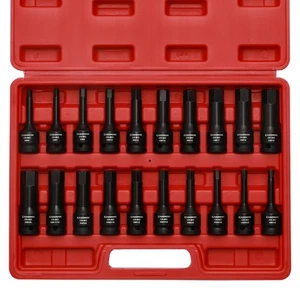 1/2" Drive Master Impact Hex Bit Set, Hex Driver, SAE/Metric, 1/4" - 3/4", 6m... - Picture 1 of 7