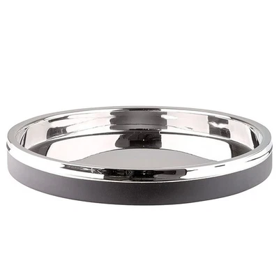 Fink Serviertablett Ø 32 cm schwarz-silber großes Tablett für Getränke & Snacks - Bild 1 von 4