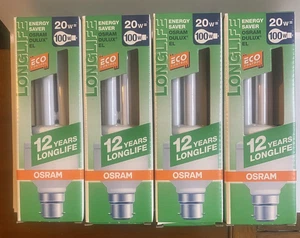 4 Pack - Osram Dulux El 1200 Lumen Energy Saving Light Bulbs 20W-100W - Bayonet - Picture 1 of 4