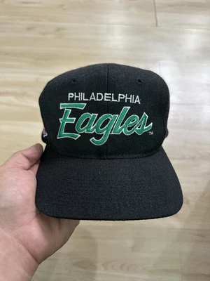 Vintage Philadelphia Eagles Sports Specialties Script Black Dome Hat NFL - Image 1 of 4