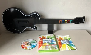 Guitar Hero Xbox 360 Black Gibson / Red Octane Wireless Guitar Controller & Game - Picture 1 of 8
