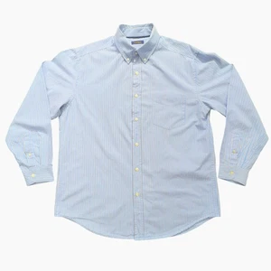 Club Room Herren Blau Gestreiftes Button Down Hemd Langarm Freizeit Kleid Größe L - Bild 1 von 12