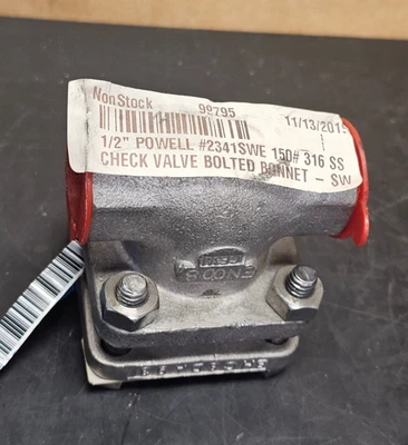 POWELL 1/2" 150# 316SS CHECK VALVE BOLTED BONNET (NEW OPENED) - Image 1 of 4
