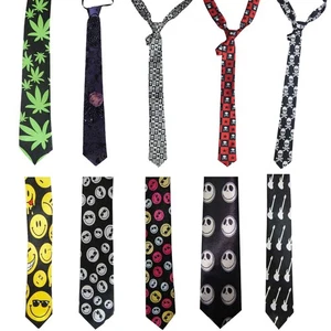 Men’s Novelty Halloween Tie – Funny Spooky Theme Cosplay Necktie for Fancy Dress - Picture 1 of 37