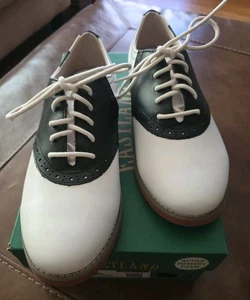 Scarpe da sella Eastland donna Sadie Oxford nere/bianche memory foam pelle 8 NUOVE - Foto 1 di 5