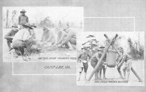 "Cooking Mess" CAMP LEE, VA Military Army Soldiers ca 1910s WWI Vintage Postcard - Bild 1 von 2