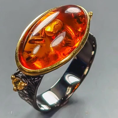 Joyería Anillo Ámbar Natural Plata de Ley 925 Talla 8/R443043 Foto 1 de 4