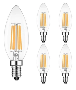 LED Candle Bulb E14 SES 4W 6W Warm White Non-Dimmable Energy Saving 40W 60W - Picture 1 of 4