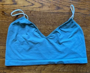 DUPE* Free People Bralette Green Gray Strappy Soft Top Size Medium - Picture 1 of 2