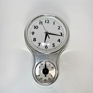 Kirch Retro Wand Küchenuhr mit Timer chromfarben GETESTET - Bild 1 von 12