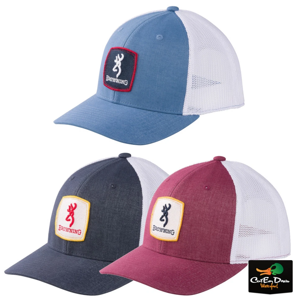 NEW BROWNING FINN MESH BACK CASUAL CAP BUCKMARK LOGO HAT - Image 1 of 1