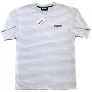 Full Send Classic Tee - LARGE NWT - Gray Striped, Navy Embroidered Logo T-shirt - Picture 1 of 2