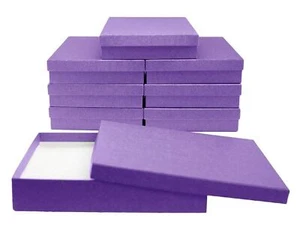Novel Box® Made in USA Jewelry Gift Box in Purple Kraft with Removable Cott - Picture 1 of 1
